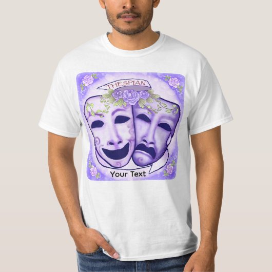 Paarse Actormaskers T-shirt (Voorkant)