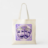 Paarse Actormaskers Tote Bag (Achterkant)