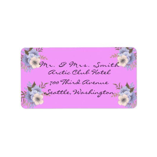 Paarse Adresetiketten Etiket (Voorkant)