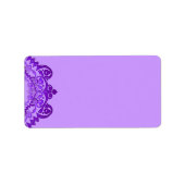 Paarse Adresetiketten met kunst Etiket (Voorkant)