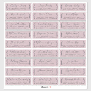  Paarse Adresetiketten voor bruiloft Sticker
