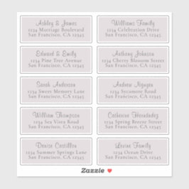  Paarse Adresetiketten voor bruiloft Sticker