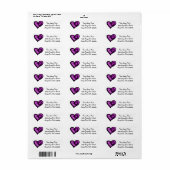 Paarse adreslabels voor hartretournering etiket (Full Sheet)