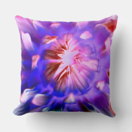 Paarse afdruk Floral Sierkussen