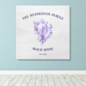 Paarse afdruk van het canvas van Shell (Insitu (Houten vloer))