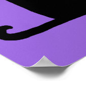 Paarse afdruk van vetkat (aanpasbaar) poster (Hoek)