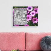 Paarse African Daisy Flowers Creëer Uw eigen foto Canvas Afdruk (Insitu (Woonkamer))