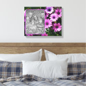 Paarse African Daisy Flowers Creëer Uw eigen foto Canvas Afdruk (Insitu (Slaapkamer))