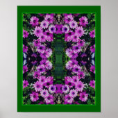 Paarse Afrikaanse Daisy Flowers Mirror Abstract Poster (Voorkant)