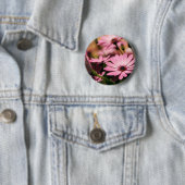 Paarse Afrikaanse Daisy Ronde Button 5,7 Cm (In situ)
