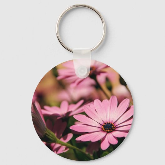Paarse Afrikaanse Daisy Sleutelhanger (Voorkant)