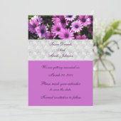 Paarse Afrikaanse Madeliefjes Bruiloft Save The Da Kaart (Staand voorkant)