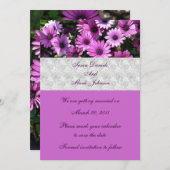 Paarse Afrikaanse Madeliefjes Bruiloft Save The Da Kaart (Voorkant / Achterkant)