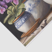 Paarse Afrikaanse Violet Planten in de Potten Tissuepapier (Detail)