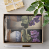 Paarse Afrikaanse Violet Planten in de Potten Tissuepapier (Geschenk)