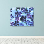 Paarse Afrikaanse Violet Watercolor Canvas Afdruk (Insitu (Houten vloer))