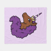Paarse Afro Eenhoorn Fleece Deken (Voorkant (Horizontaal))