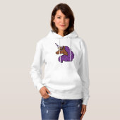 Paarse Afro Eenhoorn Hoodie (Voorkant volledig)