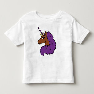 Paarse Afro Eenhoorn Kinder Shirts