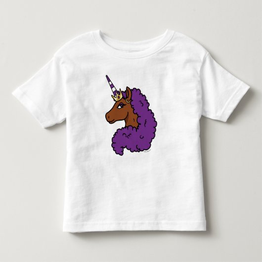 Paarse Afro Eenhoorn Kinder Shirts (Voorkant)