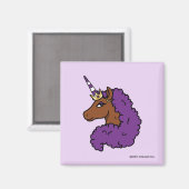 Paarse Afro Eenhoorn Magneet (Voorkant / Achterkant)