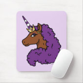 Paarse Afro Eenhoorn Muismat (Met muis)