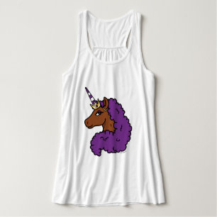 Paarse Afro Eenhoorn Tanktop