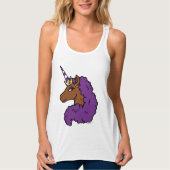 Paarse Afro Eenhoorn Tanktop (Voorkant)