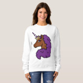 Paarse Afro Eenhoorn Trui (Voorkant volledig)