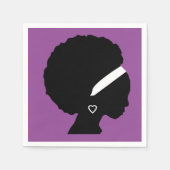  Paarse Afro haar Servetten (Voorkant)