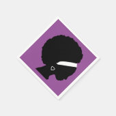 Paarse Afro haar Servetten (Hoek)