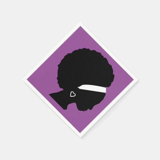  Paarse Afro haar Servetten (Hoek)