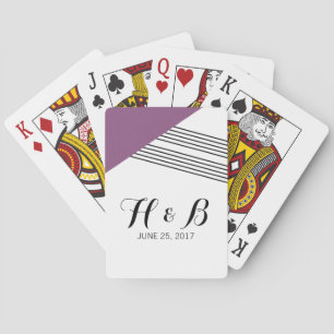 Paarse afspeelkaarten voor geometrische strippen pokerkaarten