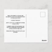 Paarse afstudeeraankondiging diergeneeskunde briefkaart (Achterkant)