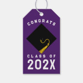 Paarse Afstudeerfeest Cadeaulabel (Voorkant)
