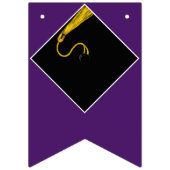 Paarse afstudeerfeest congrats decoratie vlaggetjes (Eerste vlag)