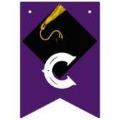 Paarse afstudeerfeest Congrats decoratie Vlaggetjes (Tweede vlag)
