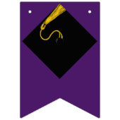 Paarse afstudeerfeest Congrats decoratie Vlaggetjes (Eerste vlag)