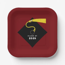 Paarse Afstuderen 2026 Feest Papieren Bordje