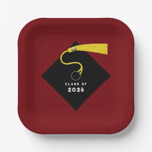 Paarse Afstuderen 2026 Feest Papieren Bordje (Voorkant)