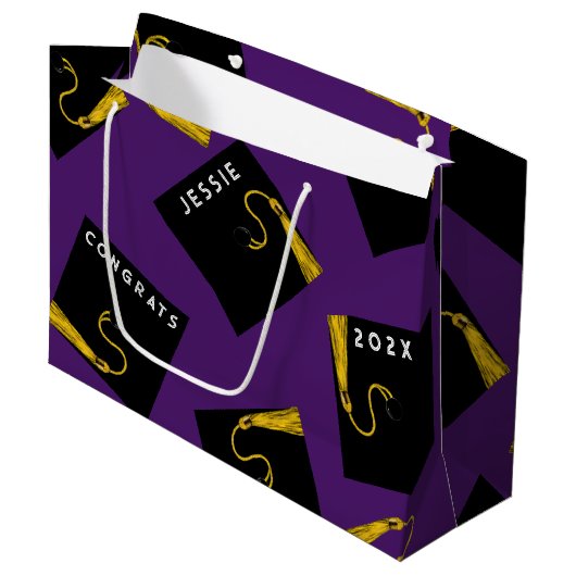 Paarse Afstuderen 2026 Groot Cadeauzakje (Voorkant Gekanteld)