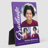 Paarse Afstuderen 3 Foto Bold Arch Script Modern Fotoplaat (Zijkant)