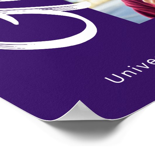 Paarse Afstuderen 3 Foto Bold Arch Script Modern Poster (Hoek)