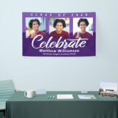 Paarse Afstuderen 3 Photo Bold Script Eenvoudige R Spandoek (Beurs)