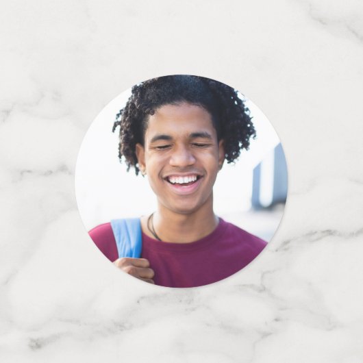 Paarse Afstuderen 3 Photo Bold Script Pet Minimaal Confetti (Kleine voorkant)