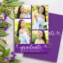 Paarse Afstuderen 4 Foto Modern Schrift Harten