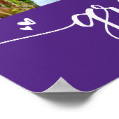 Paarse Afstuderen 4 Photo Script Hearts Modern Poster (Hoek)