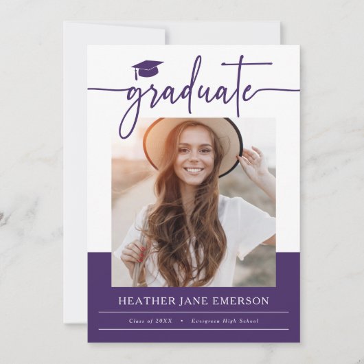 Paarse Afstuderen Aankondiging (Voorkant)