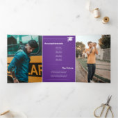 Paarse AFSTUDEREN brieven en Afstuderen van Petten Drieluik Aankondiging (Binnen)