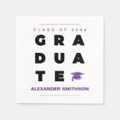 Paarse AFSTUDEREN brieven en Afstuderen van Petten Servet (Voorkant)